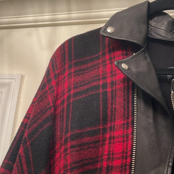 The Kooples Moto Plaid Fringe Cape/Poncho - Picture 5 of 8